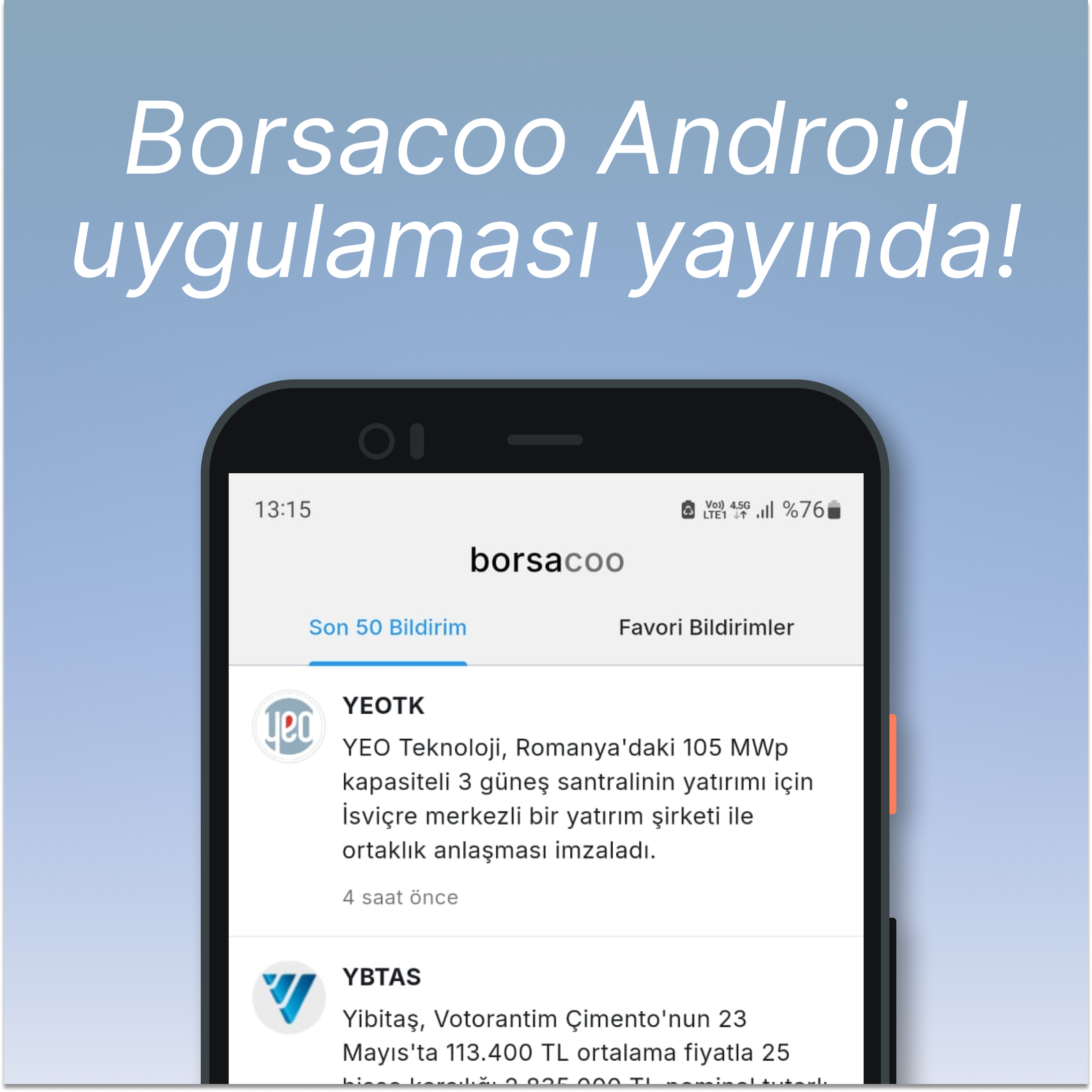 borsacoo android uygulaması